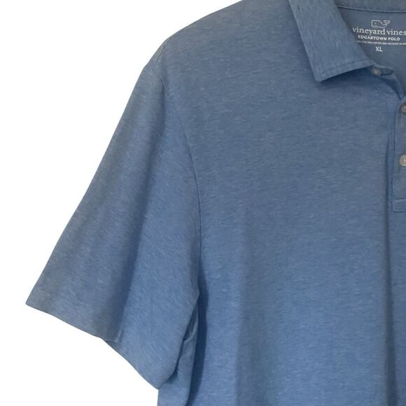 Vineyard Vines Mens Size XL Edgartown Polo Shirt Short Sleeve Heather Blue - Picture 4 of 9